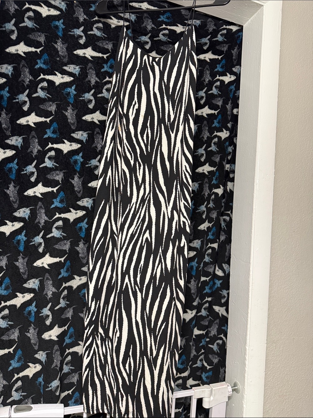 Black & White Zebra Print Slip Dress